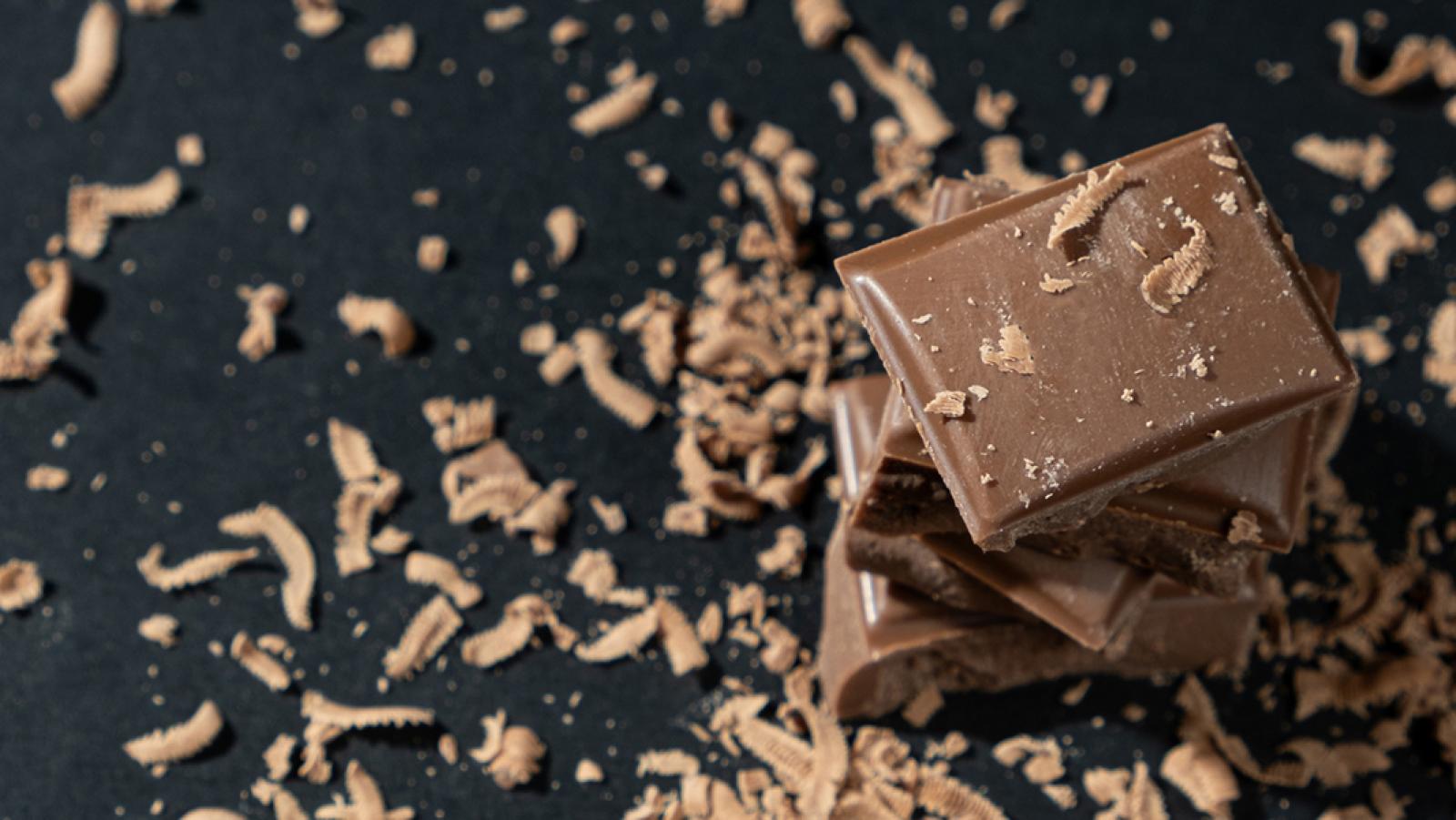 chocolate with chocolate shavings