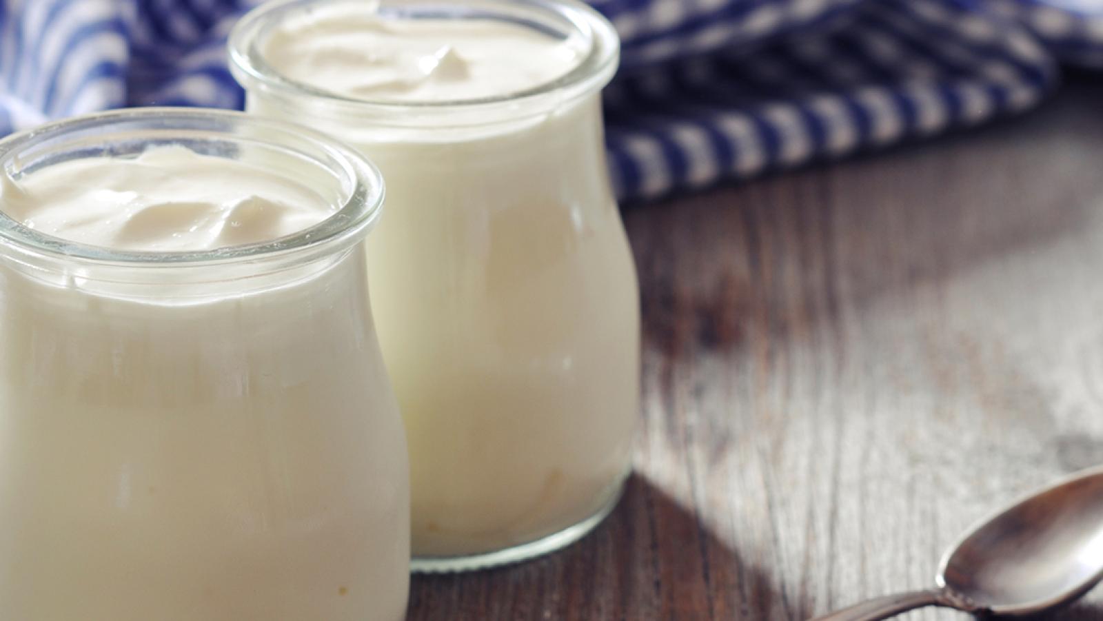 two pots of yoghurt